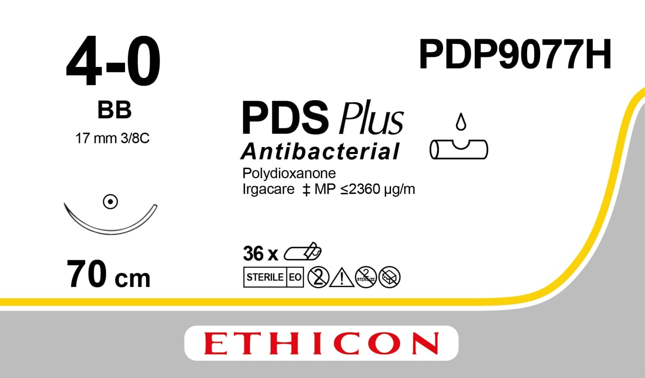 Ethicon PDS PLUS violet USP 4-0 70cm Taperpoint 17mm 3/8C (PDP9077H)