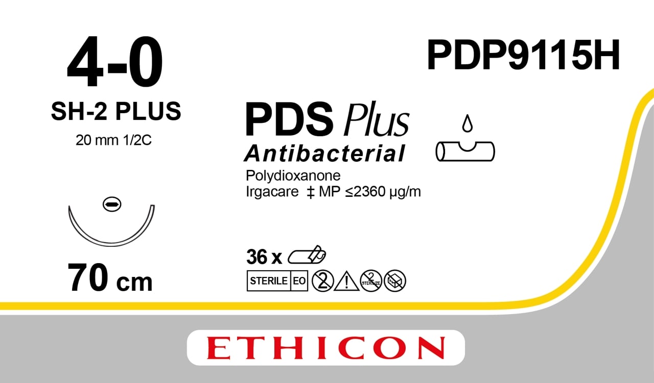 Ethicon PDS PLUS violet USP 4-0 70cm Taperpoint Plus 20mm 1/2C (PDP9115H)