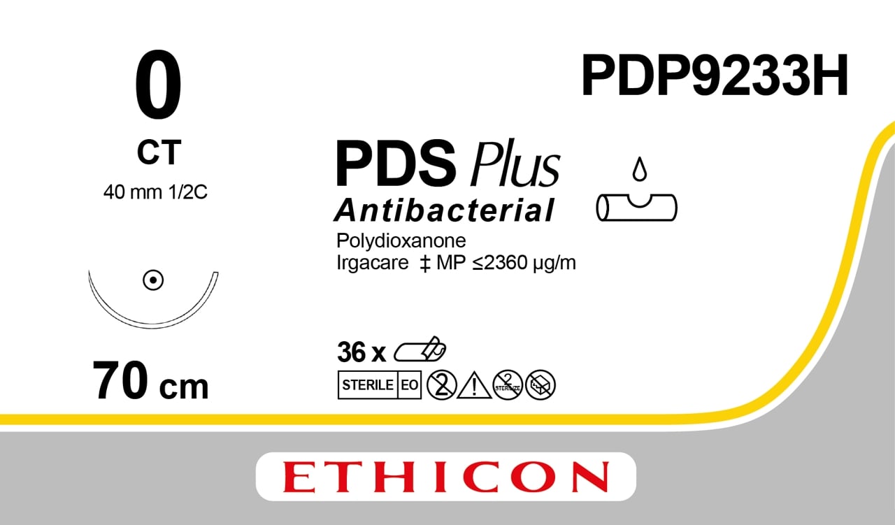 Ethicon PDS PLUS violet USP 0 70cm Taperpoint 40mm 1/2C (PDP9233H)