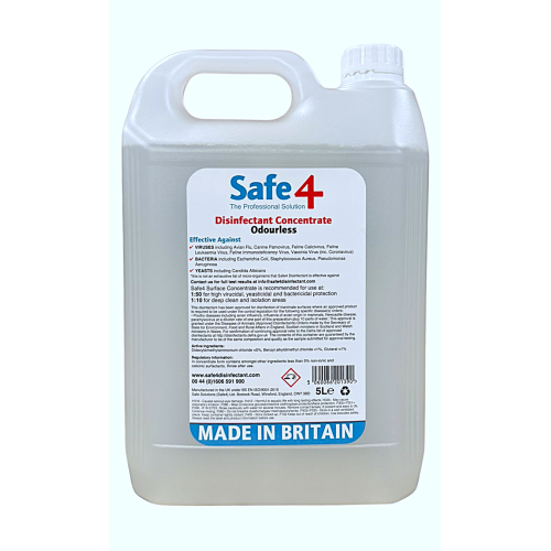 Safe4 Disinfectant Concentrate (5L)