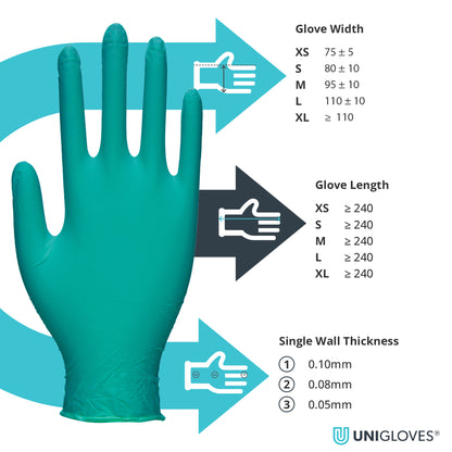 UniGloves - Pearl - Nitrile - Green