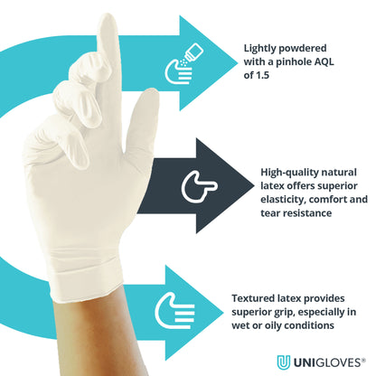 Unigloves - Classic - Latex - Natural - Powdered