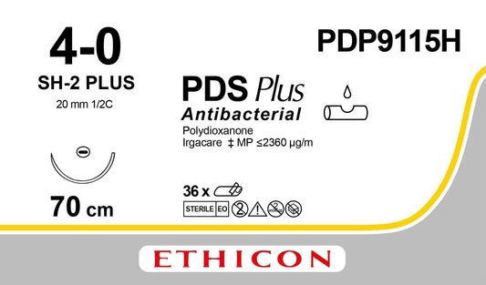 Ethicon PDS PLUS violet USP 4-0 70cm Taperpoint Plus 20mm 1/2C (PDP9115H)