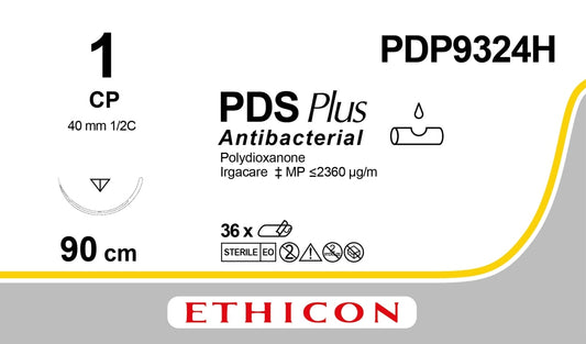 Ethicon PDS PLUS violet USP 1 90cm Reverse cutting 40mm 1/2C (PDP9324H)