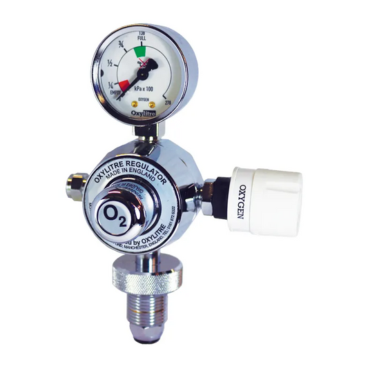 O2 Regulator - Bull Nose - Self Sealing Valve Outlet